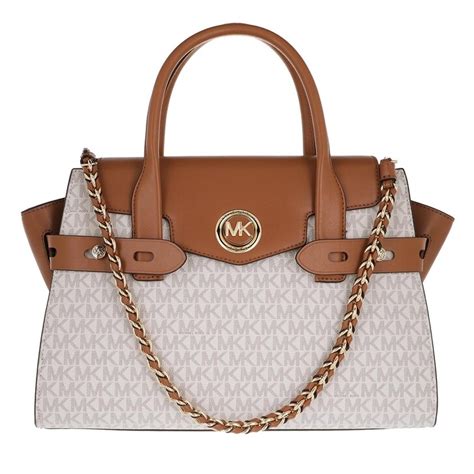 michael kors large signature mk satchel vanilla|Michael Kors handbags.